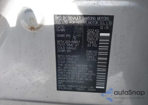 2015 Nissan Rogue S from USA, damaged, VIN KNMAT2MV9FP533851